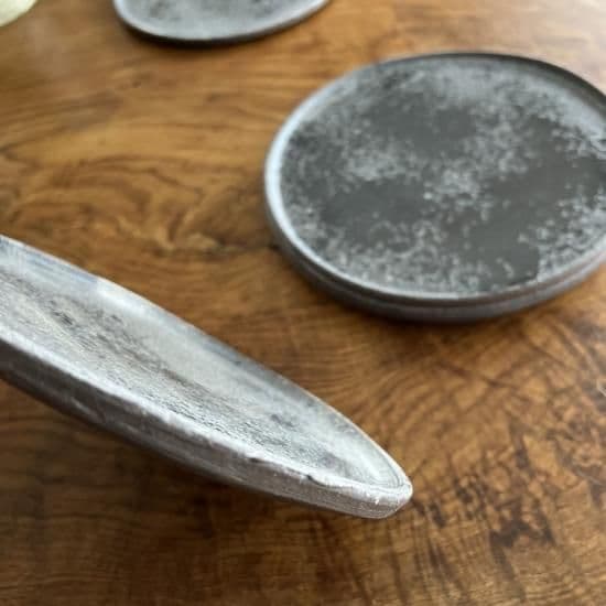 平皿　19.5cm（中皿）灰白　黒 / 赤　6寸作家：野口悦士鹿児島 - 8